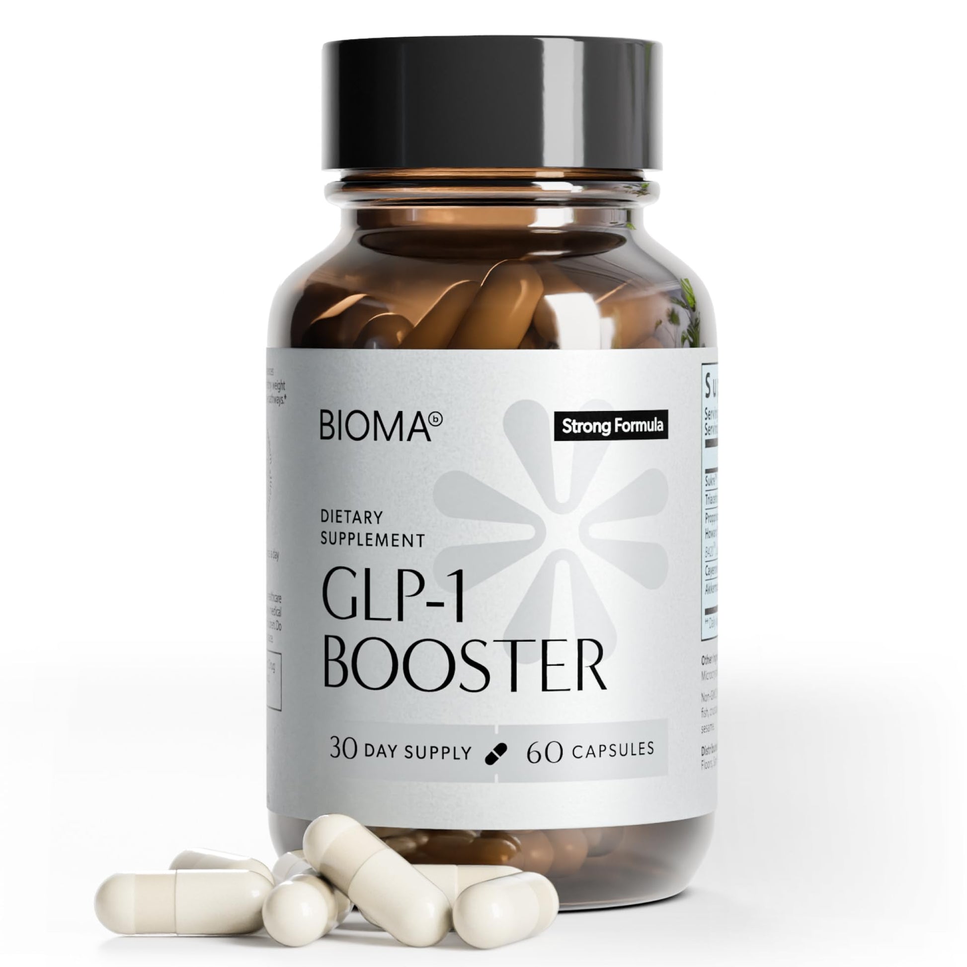 BIOMA GLP-1 Booster - Natural Appetite Control Supplement with Clinically Proven Probiotics, Prebiotics & Postbiotics - Support Weight Management & Satiety, (60 Capsules - 30 Day Supply) BIOMA Au supplements