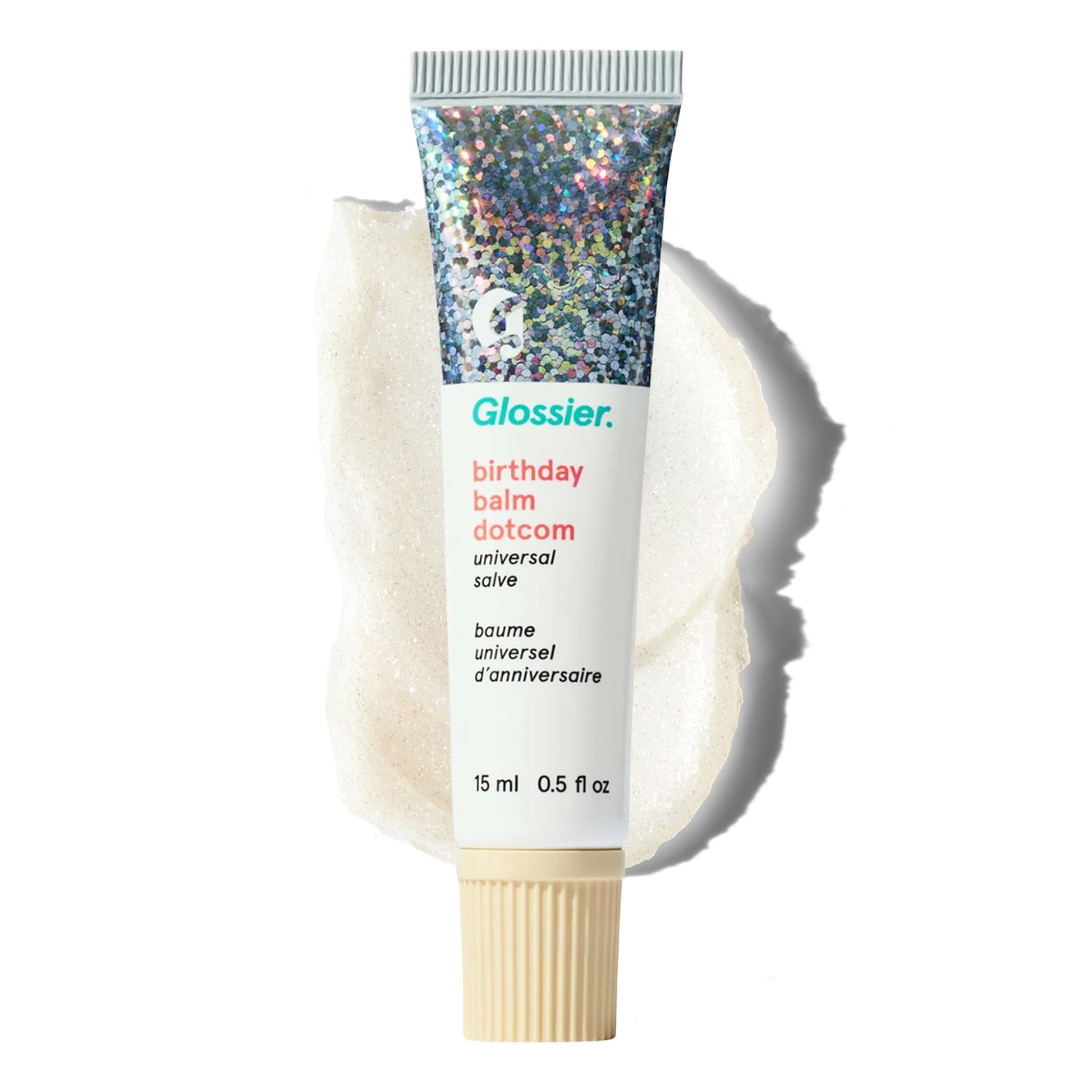 Glossier Balm Dotcom Hydrating Lip Balm - Universal Salve, Up to 12Hr Moisture - Lanolin, Beeswax & Castor Oil for Dry Lips, Cuticles & Skin - Birthday, Clear Soft Shimmer, 15ml Glossier Au supplements