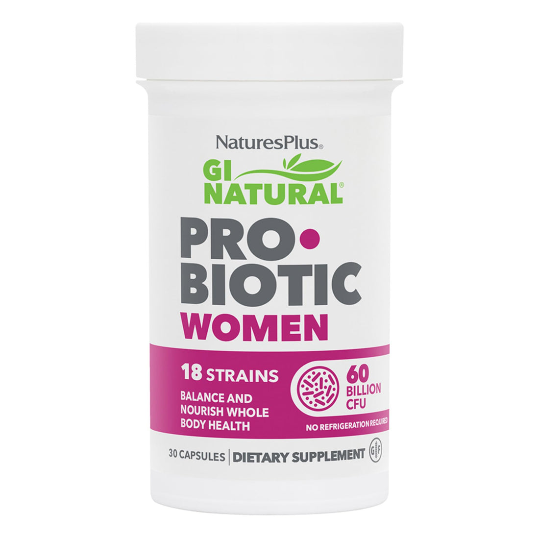 NaturesPlus GI Natural Probiotic Women - 30 Capsules - Digestive & Immune Support, Urinary Tract Health - Includes Cranberry - Gluten Free - 30 Servings Nature's Plus Au supplements