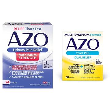 AZO Urinary Pain Relief Maximum Strength (24 Count) Fast Relief of UTI Pain, Burning & Urgency Yeast Plus AZO Au supplements