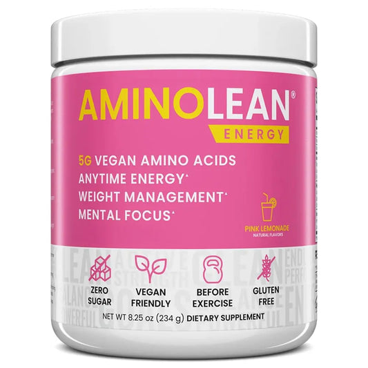 RSP NUTRITION AminoLean Pre Workout Powder, Amino Energy & Weight Management with Vegan BCAA Amino Acids, Natural Caffeine, Preworkout Boost for Men & Women, 30 Serv, Pink Lemonade… RSP NUTRITIONAU supplements