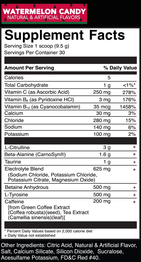 Rivalus Powder Burn - Watermelon Candy, 0.8 Pound - Intense Pre-Workout Energy Rivalus Au supplements