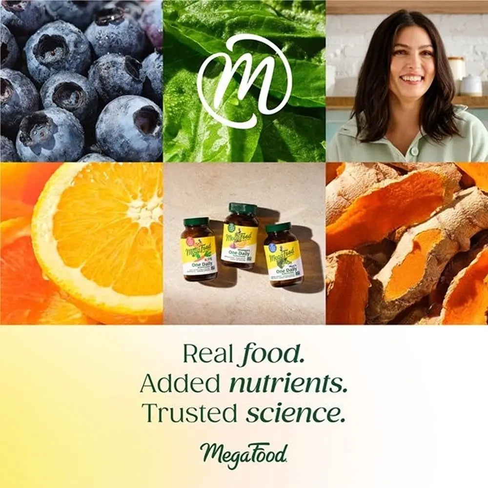 MegaFood One Daily Iron Free Multivitamin - Multivitamin for Women and Men - with Real Food - Immune Support Supplement - Bone Health - Energy Metabolism - Vegetarian; Non-GMO; No Iron - 60 Tablets MegaFood Au supplements