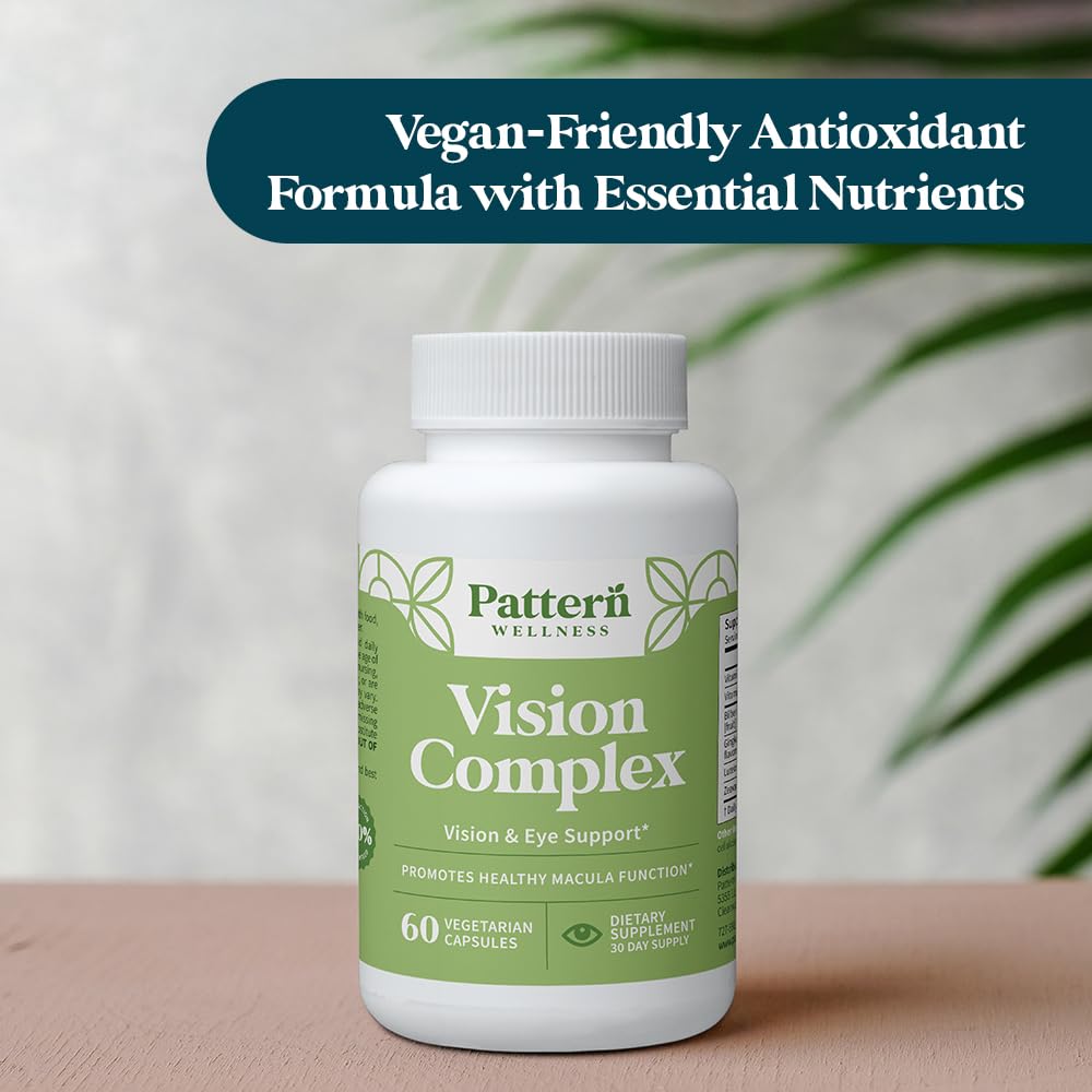 Pattern Wellness Vision Complex Supplement – Daily Eye & Visual Function Support – Herbal Extract & Vitamin Blend – 60 Vegan Capsules Pattern Wellness Au supplements