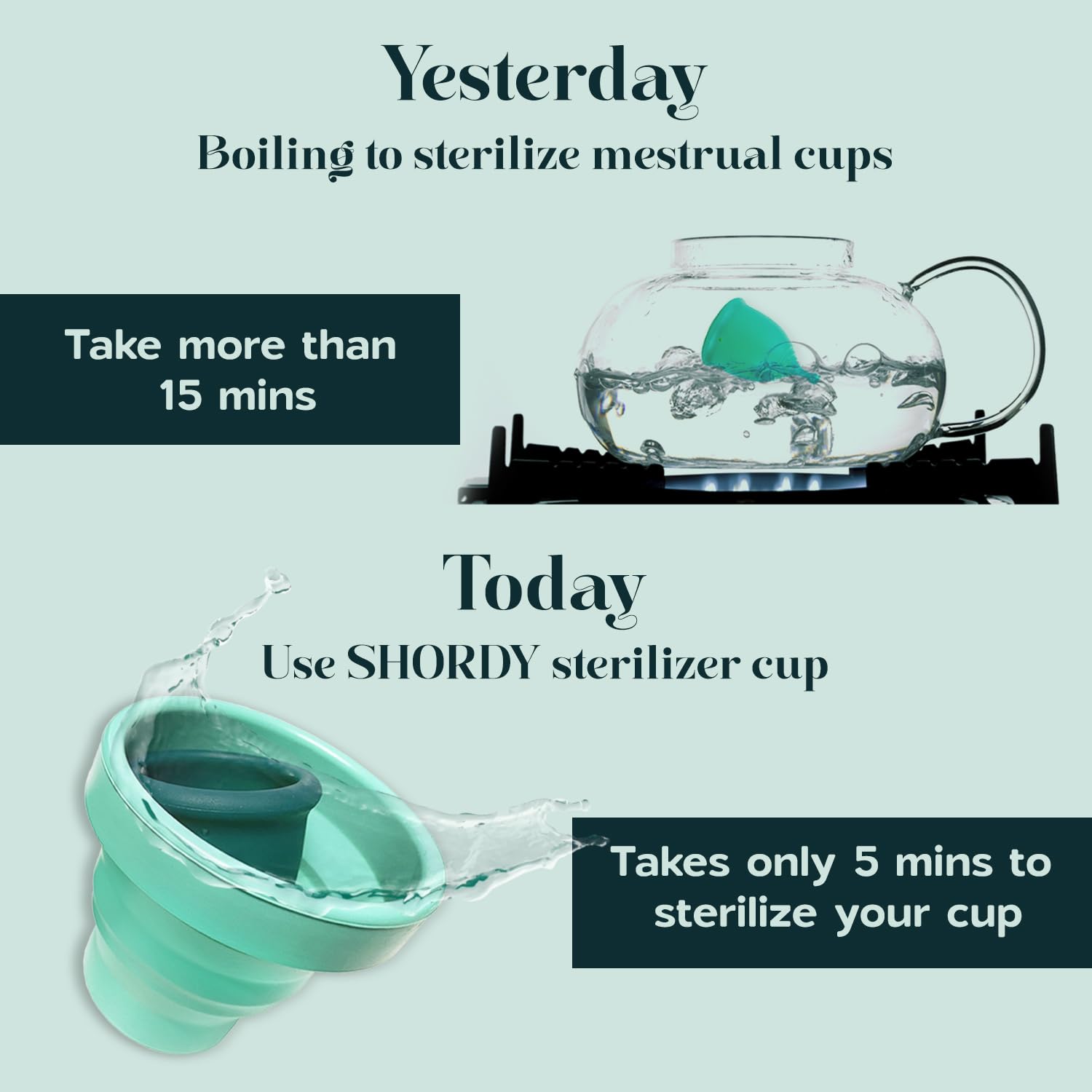 SHORDY Menstrual Case Holder for Sterilization, Collapsible Silicone Container - Boil, Sterilize SHORDY Au supplements