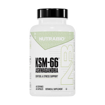 NutraBio Ashwagandha KSM-66 | Ashwagandha Herbal Supplement for Stress, Mood, & Performance | 600 MG of Clinically Studied KSM66 60 Capsules NutraBio Au supplements
