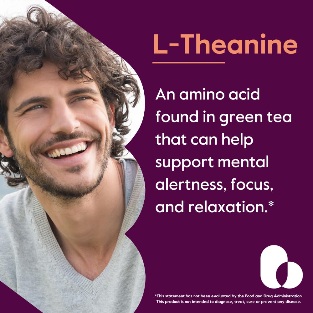 BESTVITE L-Theanine 200mg (120 Vegetarian Capsules) - No Stearates - Vegan - Non GMO - Gluten Free BESTVITE Au supplements