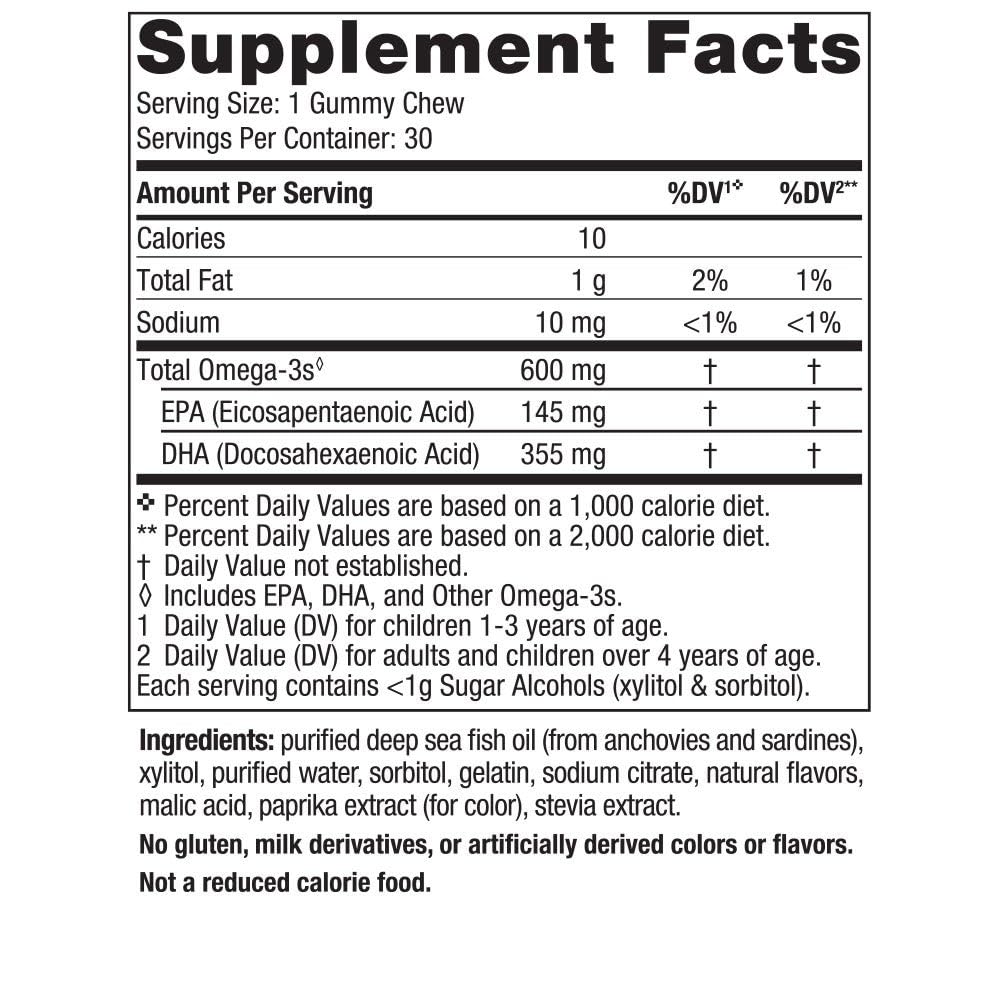 Nordic Naturals Zero Sugar Children’s DHA Gummy Chews, Tropical Punch - 30 Gummy Chews for Kids - 600 mg Total Omega-3s - Brain Development, Learning, Healthy Immunity - Non-GMO - 30 Servings Nordic Naturals Au supplements