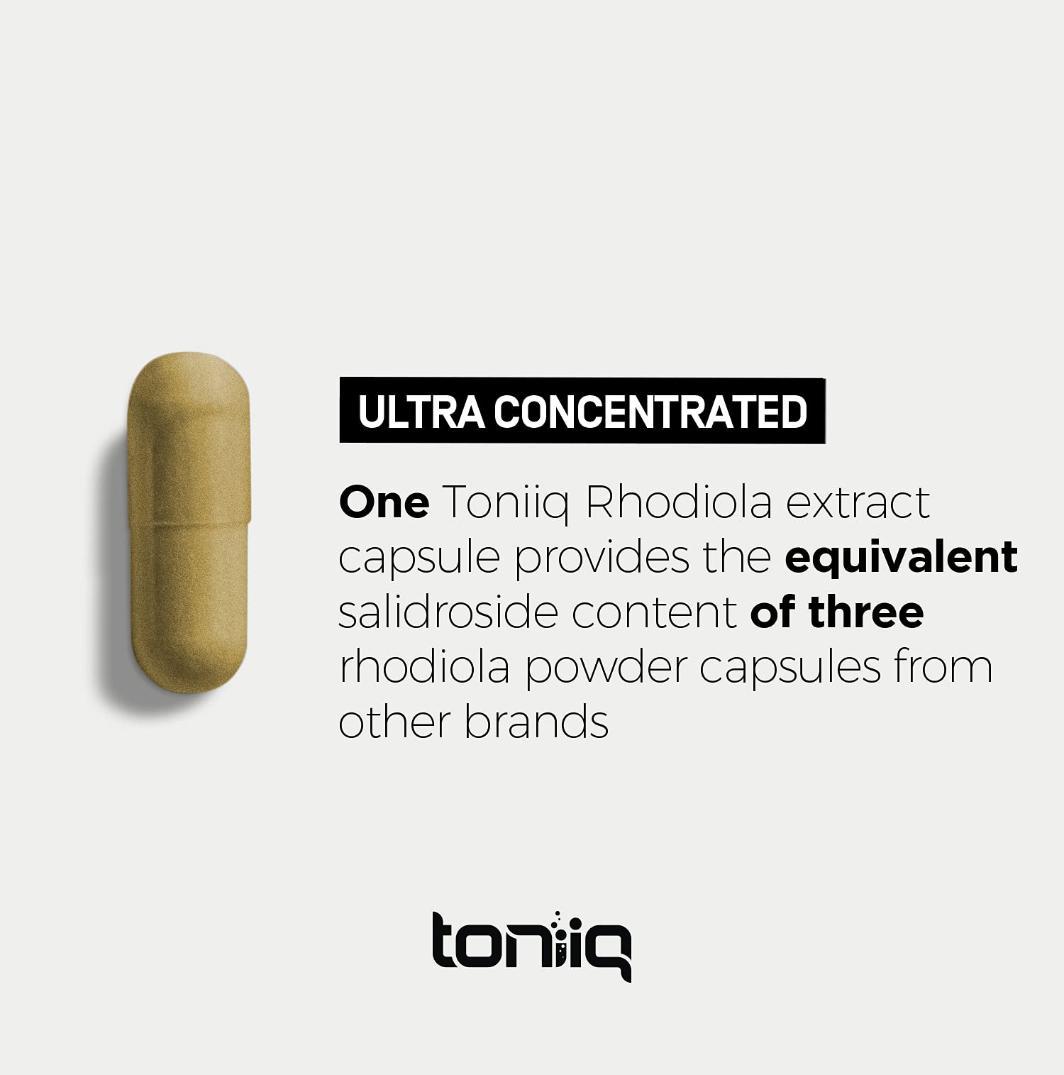 Toniiq Triple-Strength 600mg Rhodiola Rosea - 120 Capsules - 5% Salidroside Concentrated Extract - Highly Purified and Bioavailable Toniiq Au supplements