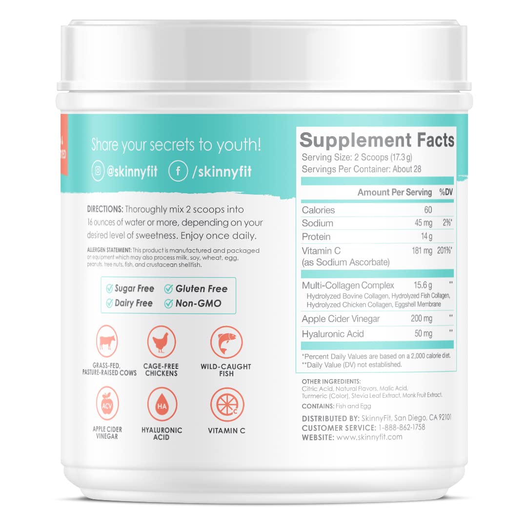 SkinnyFit Super Youth Multi-Collagen Peptides Plus Apple Cider Vinegar, Hyaluronic Acid SkinnyFit Au supplements