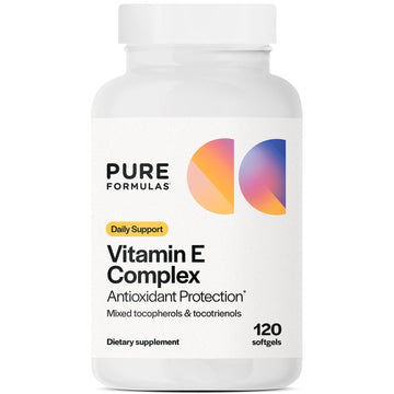 PureFormulas Vitamin E Complex, Full-Spectrum Vitamin E for Cardiovascular and Immune Support, Gamma-tocopherol Rich Antioxidant, Gluten-Free & Kosher, 120 Softgels for Antioxidant Protection PureFormulas Au supplements