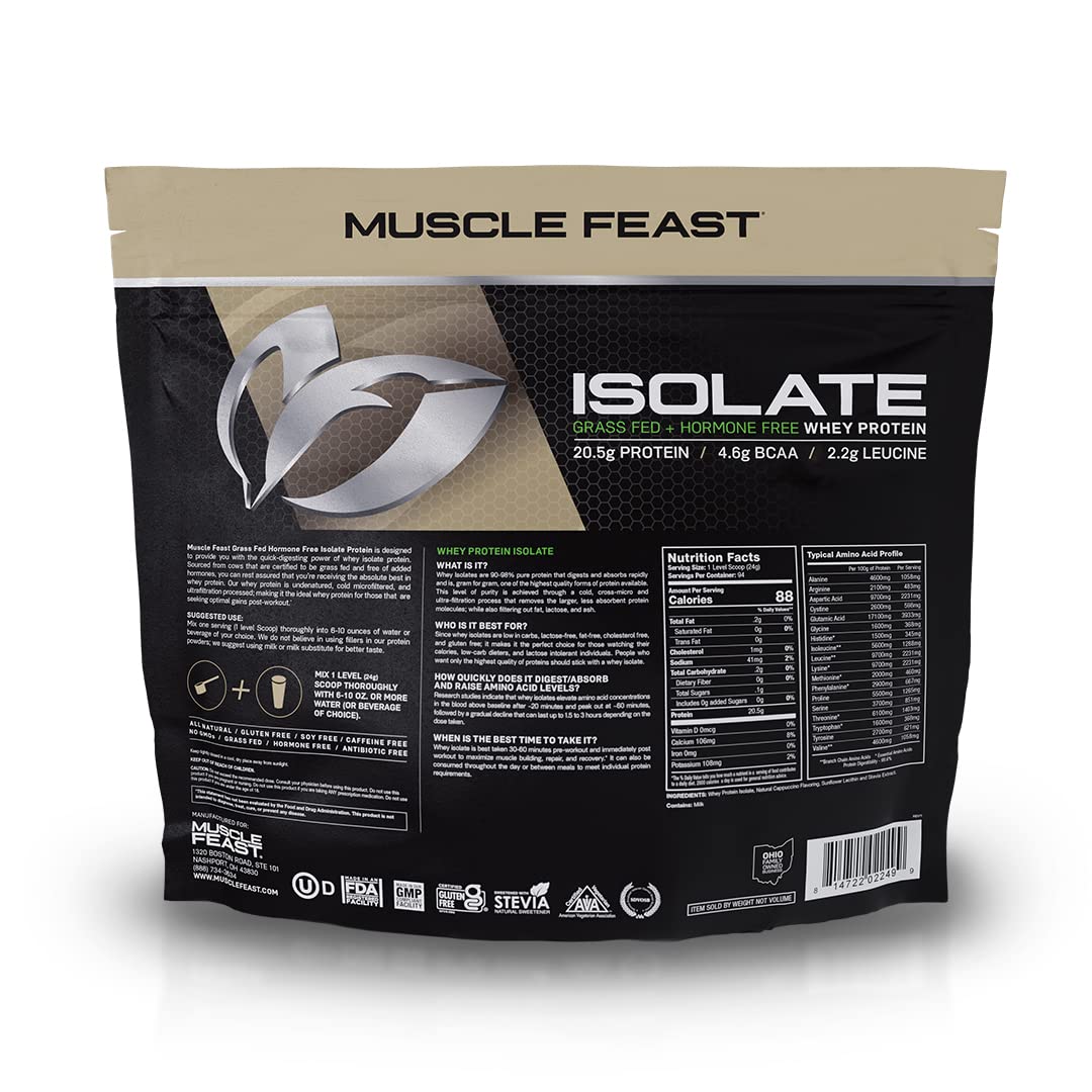 Muscle Feast Grass-Fed Whey Protein Isolate, All Natural Hormone Free Pasture Raised Muscle Feast Au supplements