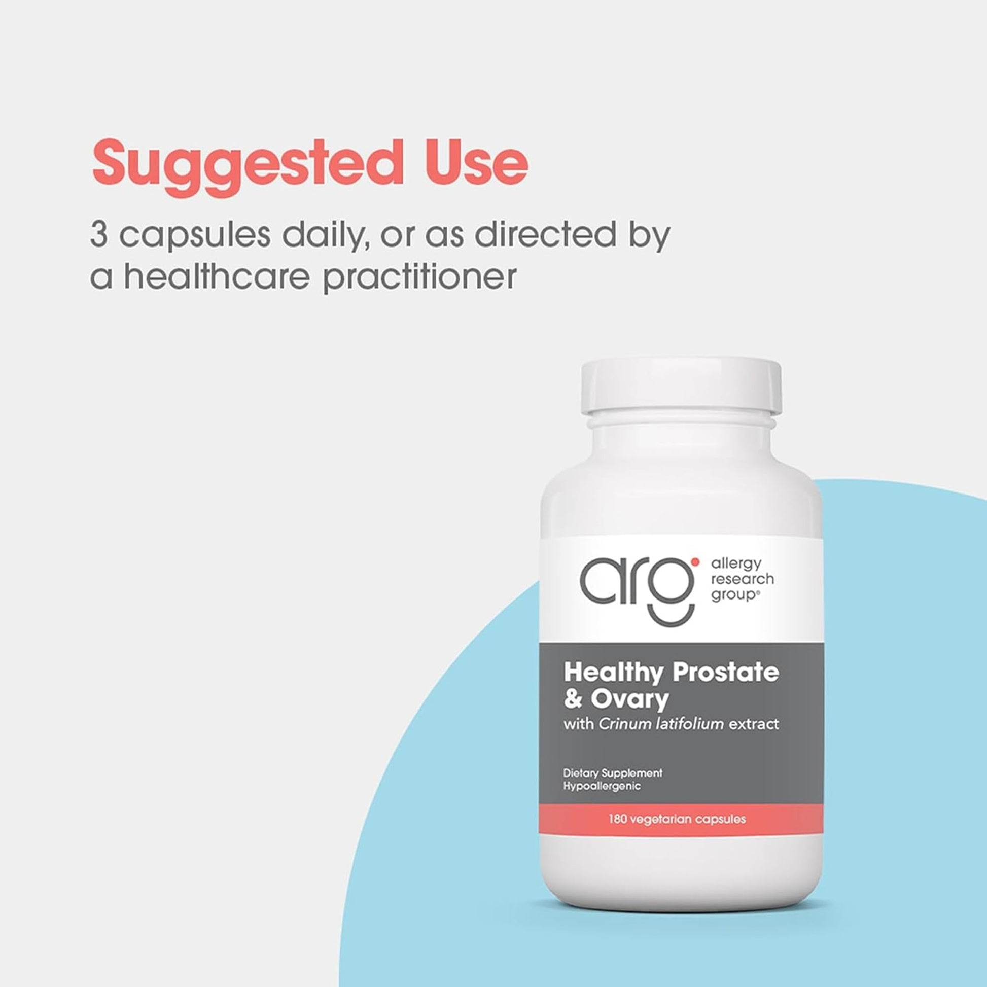 Allergy Research Group Healthy Prostate & Ovary - Traditional Chinese & Vietnamese Herbal Blend with Crinum Latifolium - Supports Reproductive Tissue & Immune Balance - 60 Servings - 180 Capsules Allergy Research Group Au supplements