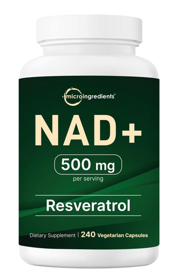 Micro Ingredients NAD+ 500mg with Resveratrol, 240 Veggie Capsules | 2-in-1 NAD Supplement for Women & Men | NMN Pathway Alternative | Non-GMO, Gluten Free Micro Ingredients Au supplements