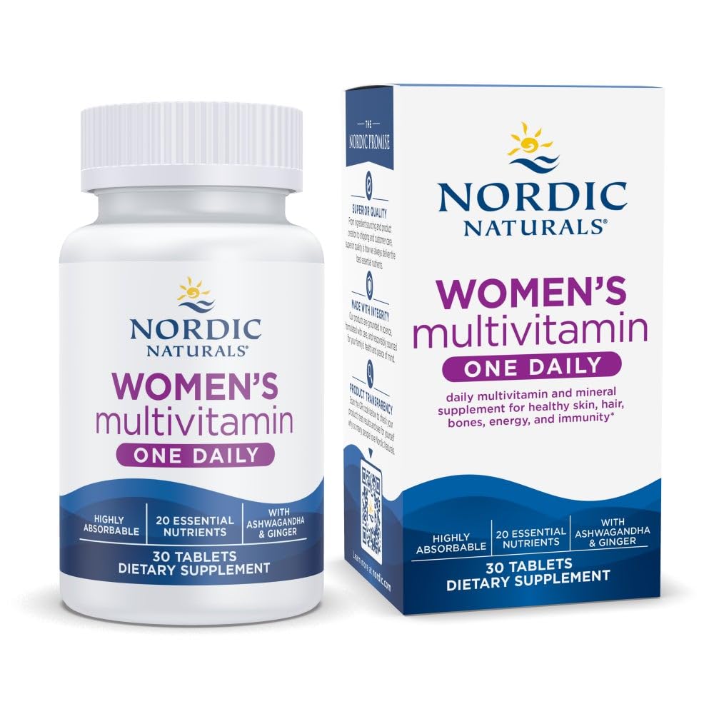 Nordic Naturals Women’s Multivitamin One Daily - Skin, Hair, Energy, & Bone Support - Immunity Supplement - 20 Essential Nutrients - 30 Tablets - 30 Servings Nordic Naturals Au supplements