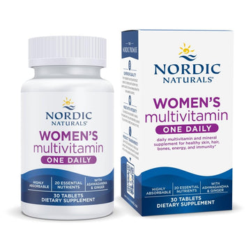 Nordic Naturals Women’s Multivitamin One Daily - Skin, Hair, Energy, & Bone Support - Immunity Supplement - 20 Essential Nutrients - 30 Tablets - 30 Servings Nordic Naturals Au supplements
