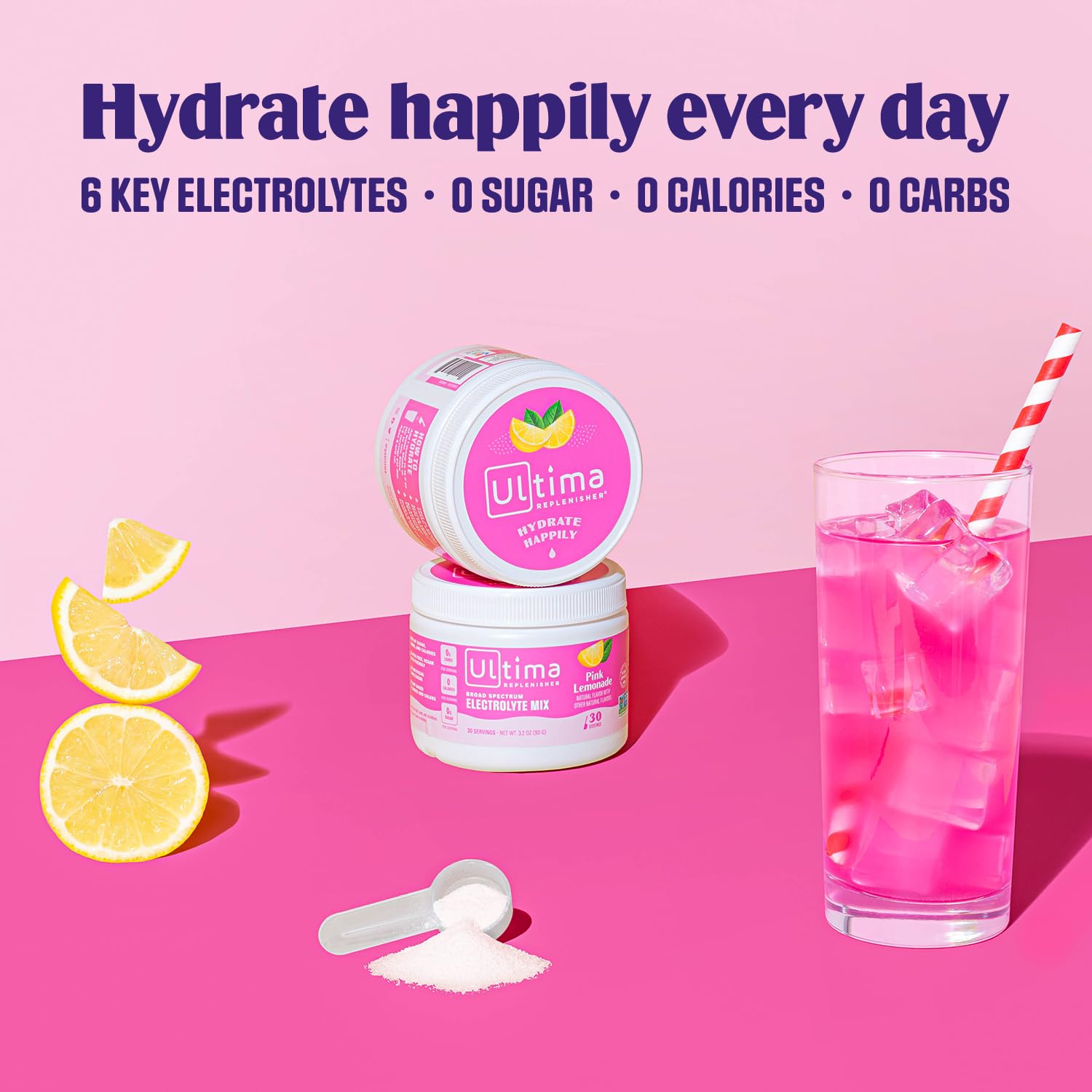 Ultima Replenisher Daily Electrolyte Drink Mix – Pink Lemonade, 30 Serving – Hydration Ultima Replenisher Au supplements