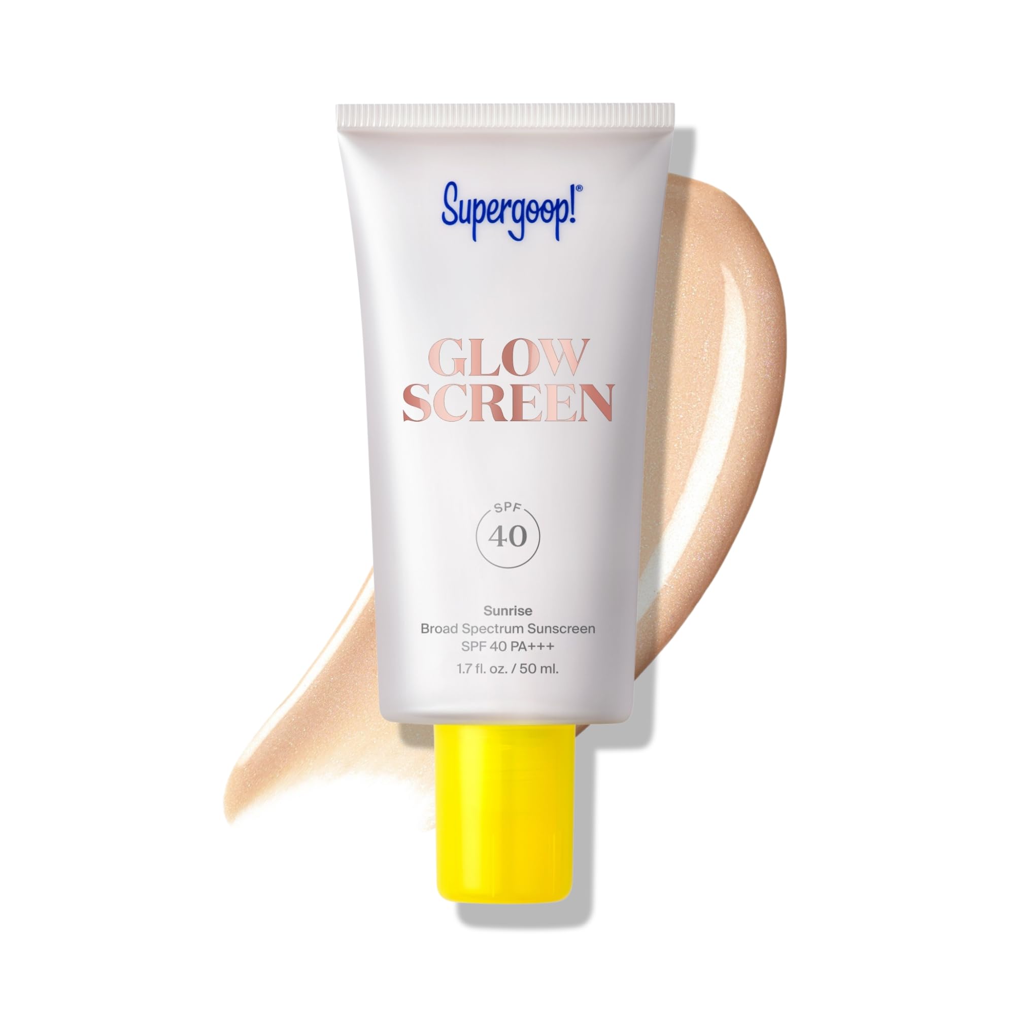 Supergoop! Glowscreen SPF 40, Sunrise (Champagne Glow) - 1.7 fl oz - Glowy Primer + Broad Spectrum Tinted Sunscreen - Helps Filter Blue Light - Hydration - Hyaluronic Acid & Vitamin B5 Supergoop! Au supplements