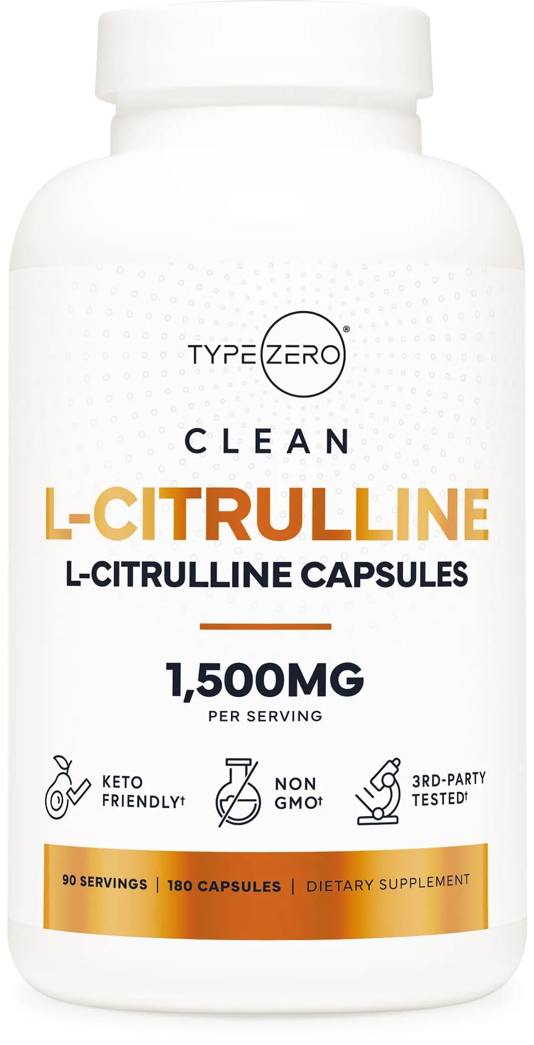 Type Zero L-Citrulline Capsules (180 Capsules) (1500 mg per Serving) - GMO-Free Type Zero Au supplements