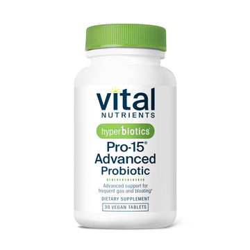 Hyperbiotics Vital Nutrients Pro-15 Advanced Probiotics for Women and Men | 15 Strains + Kiwifruit | Clinically Studied Daily Probiotics for Digestive Health, Gas, & Bloating | 30 Vegan Tablets Hyperbiotics Au supplements
