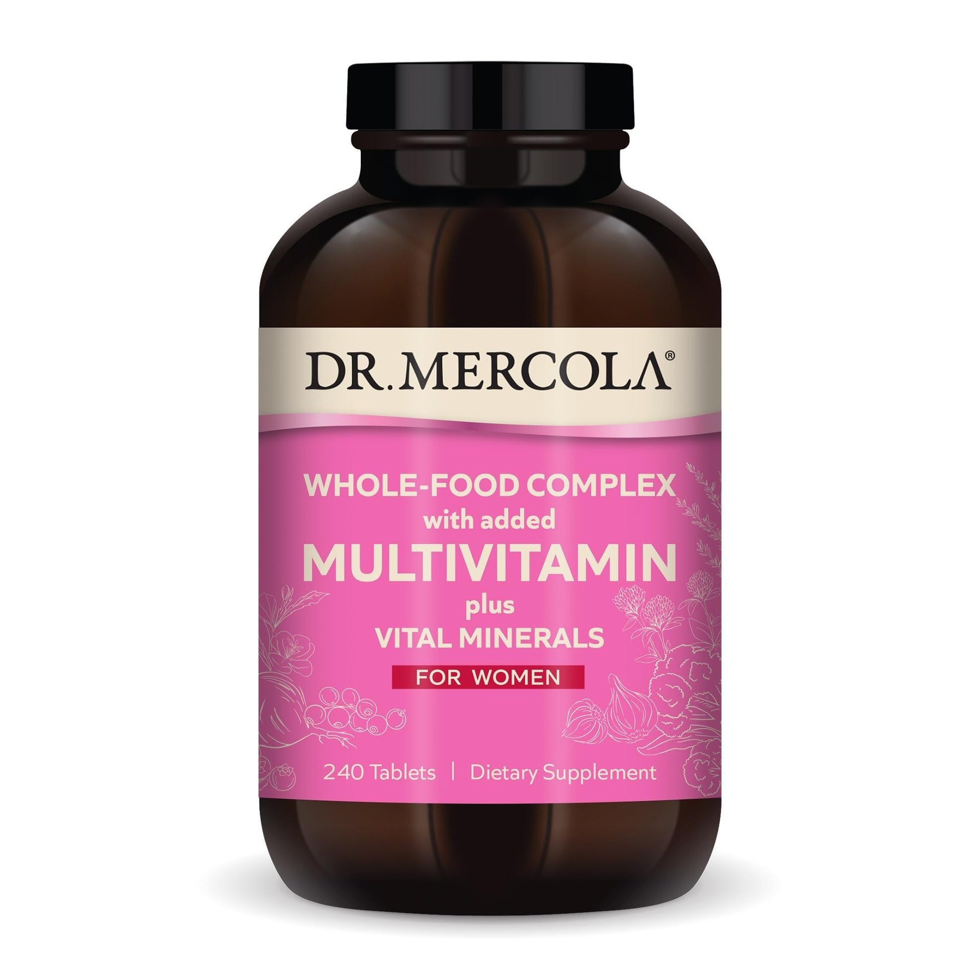 Dr. Mercola Whole-Food Complex for Women - with Added Multivitamin Plus Vital Minerals - Supports Energy & Cellular Health - Non-GMO, Gluten-Free & Soy-Free - 240 Tablets (30 Servings) Dr. Mercola Au supplements