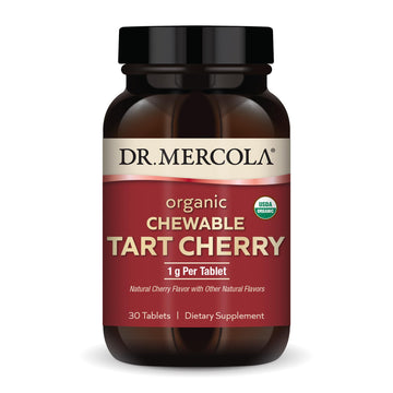 Dr. Mercola Organic Chewable Tart Cherry - Antioxidant Support - Made from Whole-Fruit Montmorency Cherries - USDA Organic - Stevia Sweetened - 30 Tablets Dr. Mercola Au supplements