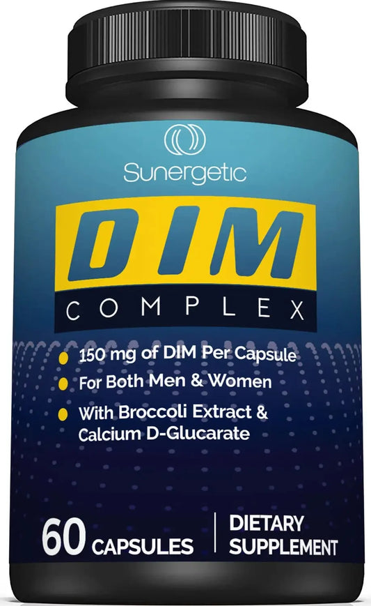 Premium DIM Supplement–Includes 150mg DIM (diindolylmethane), Broccoli, Calcium D SunergeticAU supplements