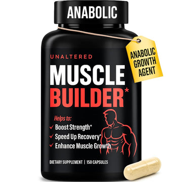 UNALTERED Anabolic Muscle Builder for Men - Growth, Size, Strength - Natural Muscle Building Supplement & Energy Booster - Tribulus Terrestris, Ginseng, Vitamin D3, Ashwagandha - 150 Capsules UNALTERED Au supplements