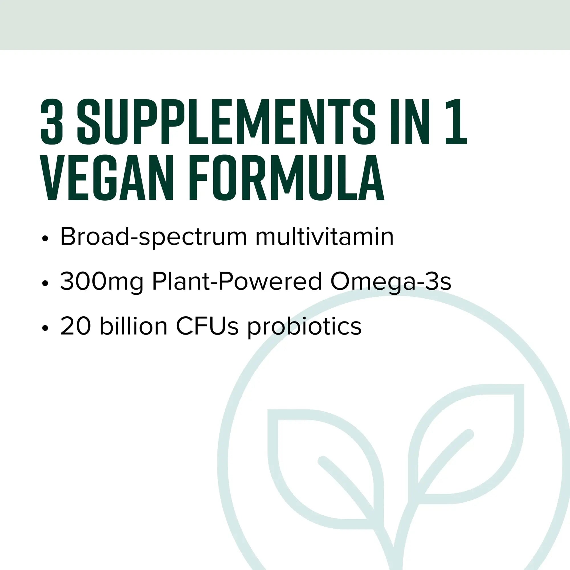 Vibrant Health, Trilogy Vegan, Probiotic Multivitamin with an Essential Blend of Omega-3 from Vegan Algal Oil, Vitamin A, B12, C, D3, E Vibrant Health Au supplements