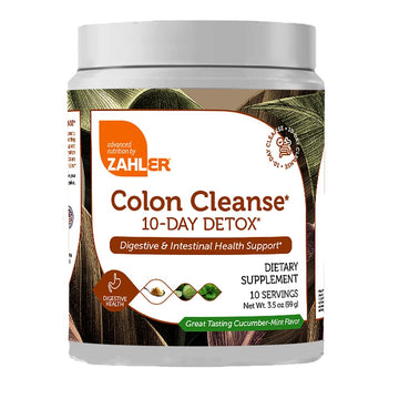 Zahler Colon Cleanse 10-Day Detox Cleanse - Cucumber Mint Flavor - Herbal Digestive Wellness - Colon Cleanser & Detox for Bowel Movement, Body Detox, Digestion Aid for Women and Men - 3.5 oz Jar Zahler Au supplements