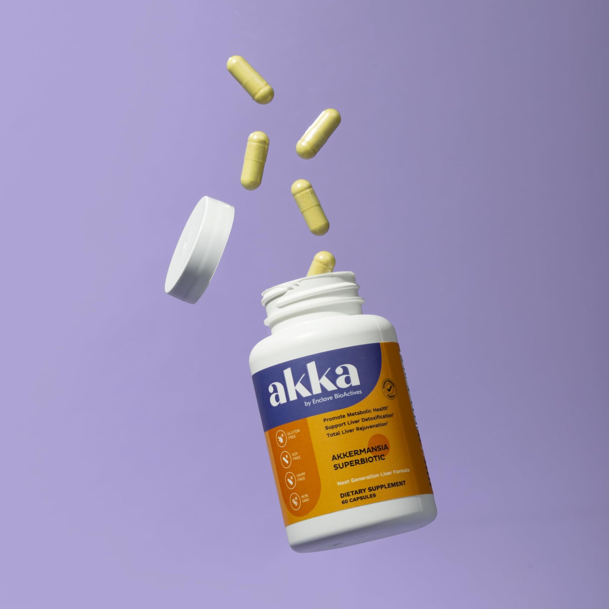 AKKA Premium Liver Cleanse Detox & Repair Superbiotic - Supports Liver Health & Function, Boosts Energy, Digestion & Metabolism with Bioavailable Pasteurized Akkermansia, Non-GMO, Gluten-Free, 60 Caps AKKA Au supplements