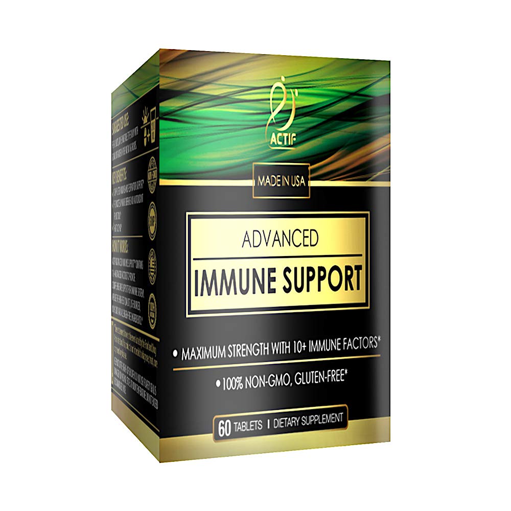 Actif Advanced Immune Support with 10+ Factors for Immunity Booster - 100% Natural, Non-GMO, 60 count ACTIF Au supplements