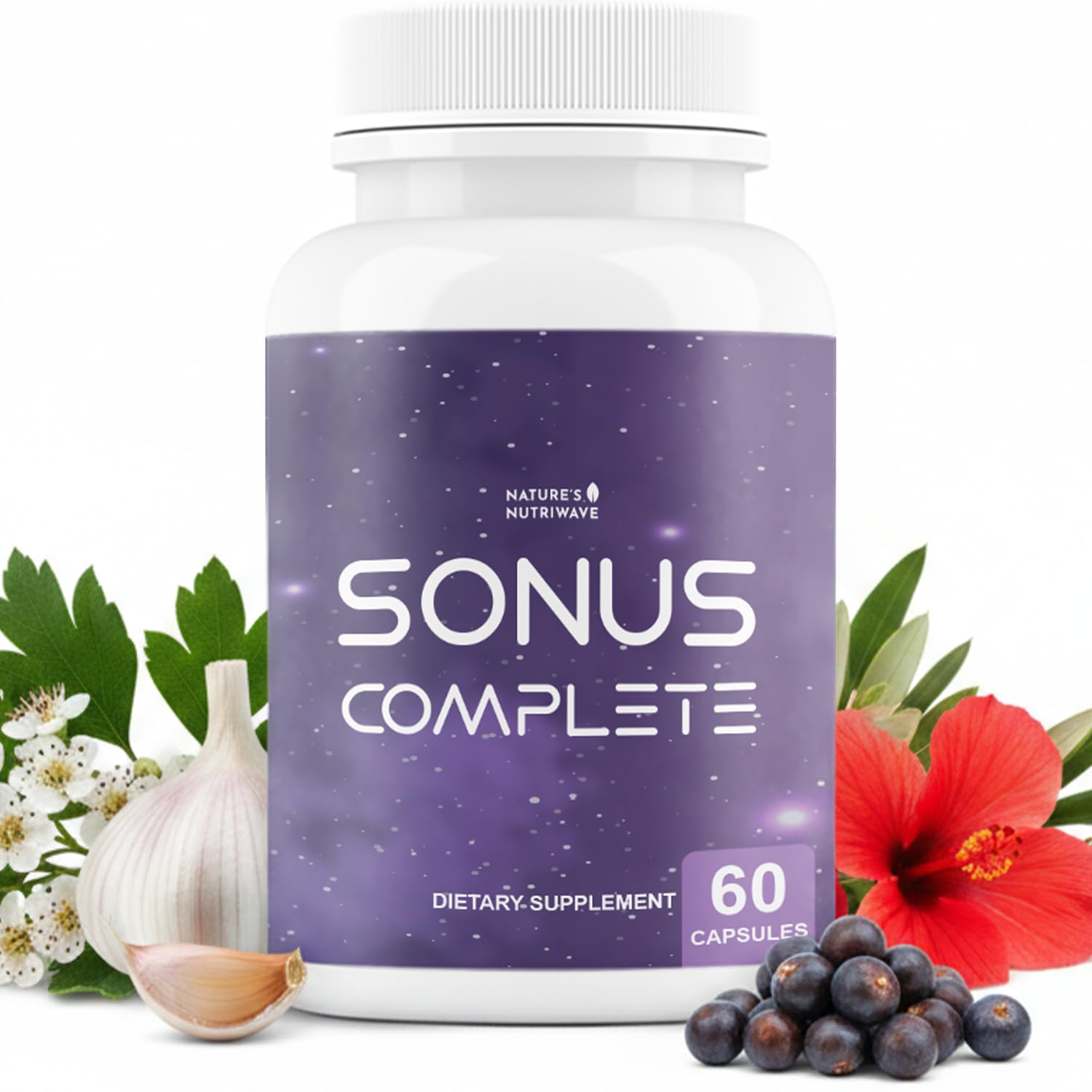 Nature’s NutriWave Sonus Complete – Natural Daily Formula with Vitamin C, B6, B12 & Folic Acid – Non-GMO, Easy to Use, GMP Certified – 60 Capsules, 1 Month Supply Nature’s NutriWave Au supplements