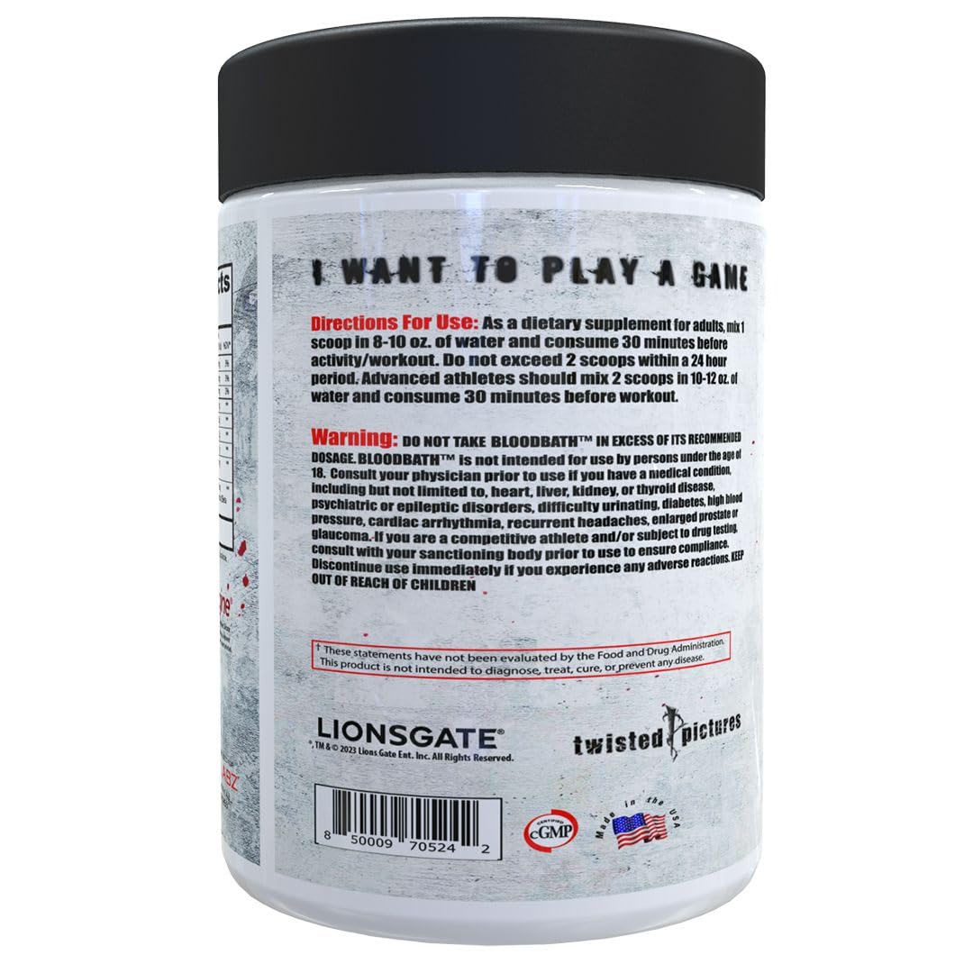 Insane Labz Saw Bloodbath, Non-Stim Pump Pre Workout Powder with Nitrosigine­, OxyGold Insane Labz Au supplements