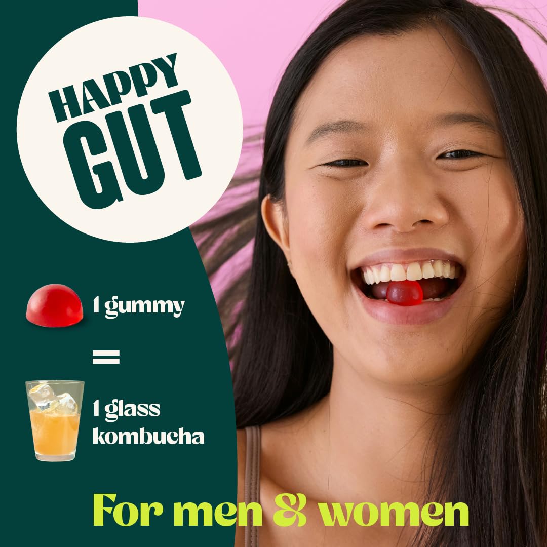 BoochBod - Probiotic Kombucha Gummy - Prebiotics, Probiotics, Postbiotics, Fiber Supplement, Slippery Elm, Dandelion Root, MCT Oil, for Bloating, Gut Health - Probiotics for Women and Men BoochBod Au supplements