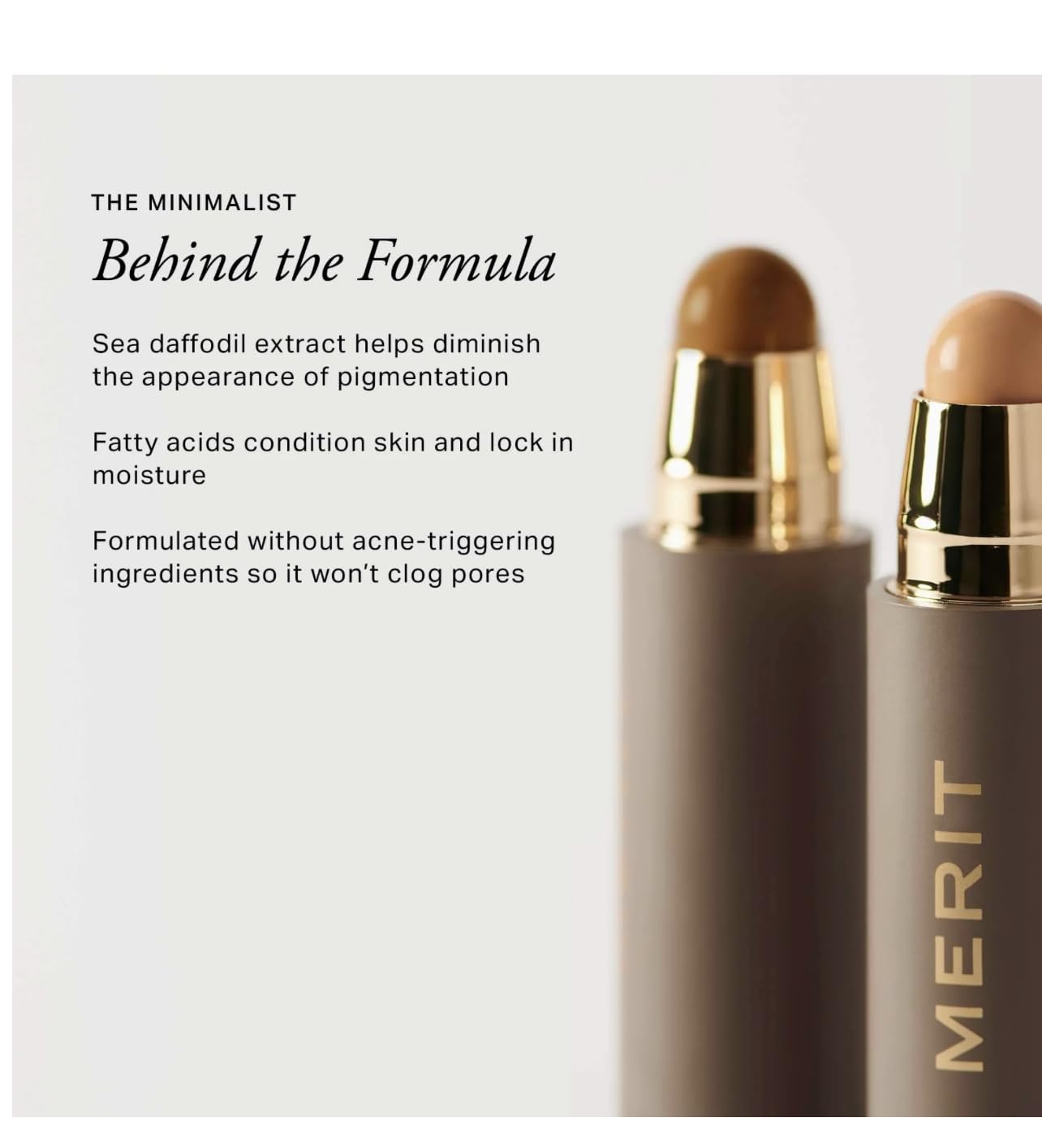 MERIT The Minimalist Perfecting Complexion Foundation and Concealer Stick Camel Merit Au supplements