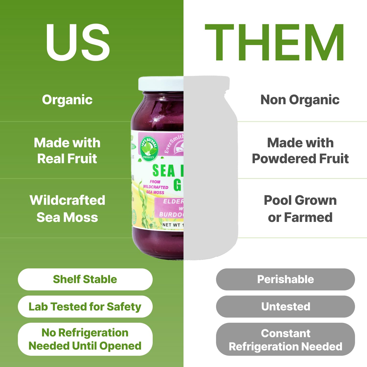 EverSmith Organics - Wildcrafted Irish Sea Moss Gel | Made in USA | Rich in Vitamins EverSmith Organics Au supplements