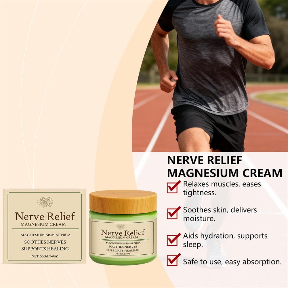Total Relief Magnesium Cream for Nerve Relief with MSM & Arnica — Soothing Topical Support for Neuropathy & Muscle Relaxation — 2 Pack Value Set (3.52oz Total) Generic Au supplements
