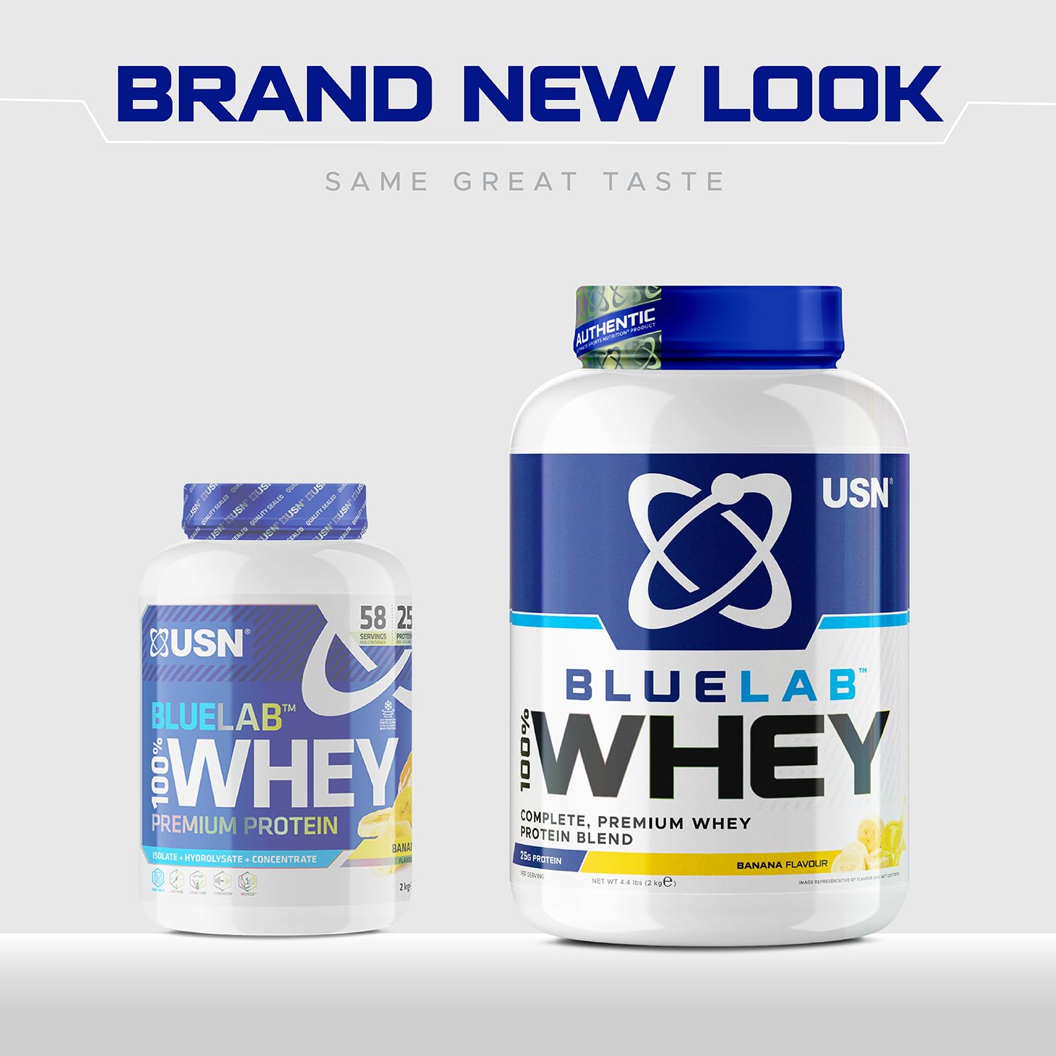 USN Blue Lab Whey Protein Powder: Banana - Whey Protein 908g - Post-Workout USN Au supplements