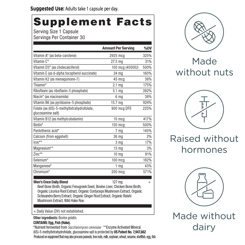 Ancient Nutrition Multivitamin for Men, Ancient Multi Men's Once Daily Vitamin Supplement 30 Ct, Vitamin A, Vitamin B and Vitamin K2, Fenugreek Seed Ancient Nutrition Au supplements