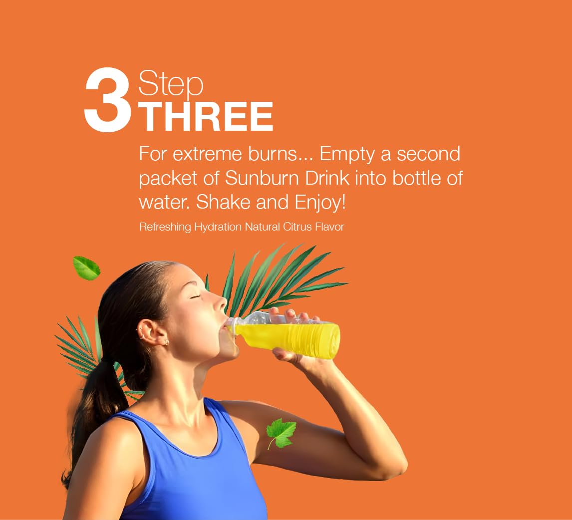 Sunburn Drink - Twin Pack - After Sun Skin Care - Supports Healthy Skin from The Inside Out -Promotes Hydration - Sun Damage Support - Mix with Water - Travel Size Sunburn Drink Au supplements