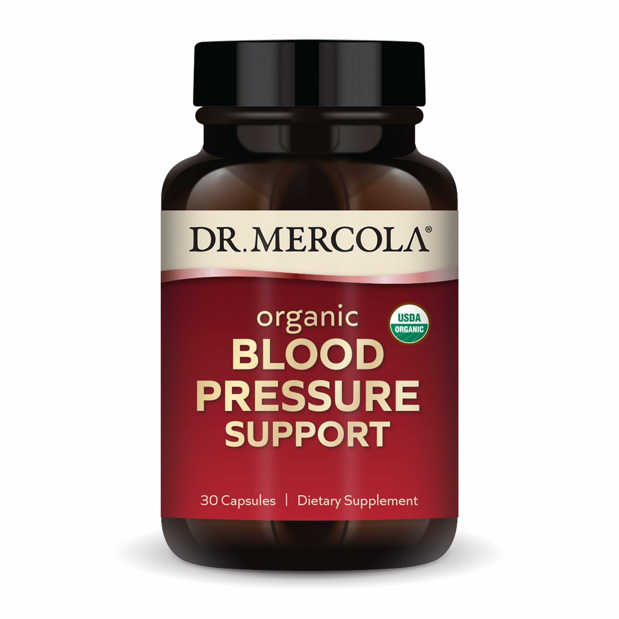 Dr. Mercola Organic Blood Pressure Support - Supports Healthy Circulation - High-Potency Grape Seed Extract - Non-GMO & Soy-Free - 30 Capsules (30 Servings) Dr. Mercola Au supplements