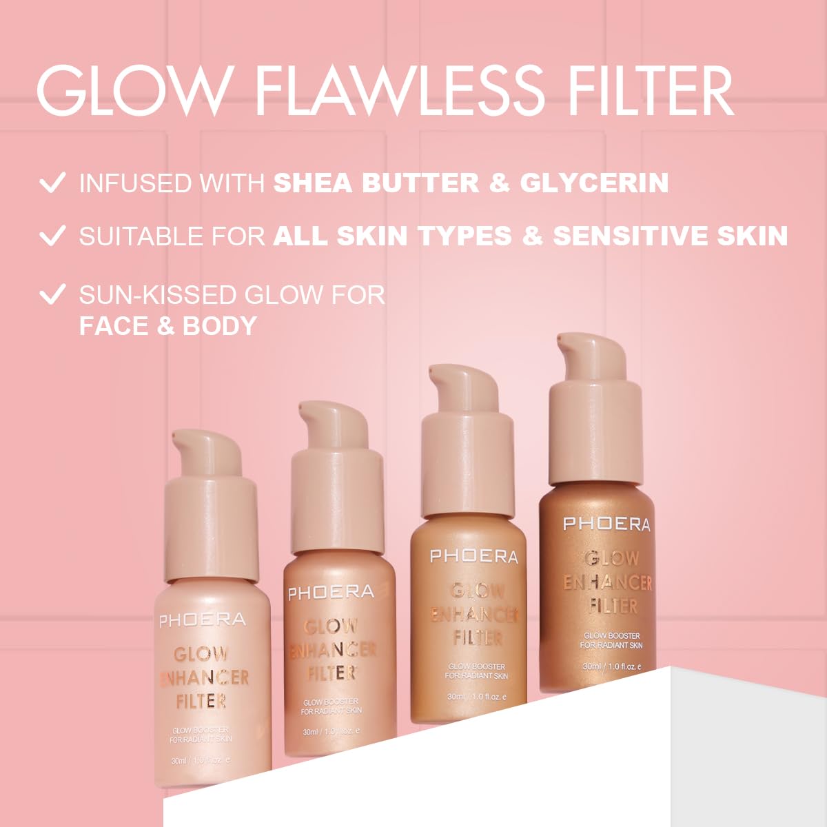 PHOERA Skin Glow Tint Foundation,Natural Radiant Flawless Filter Effect Silk Perfect Illuminating Foundation. (03 Medium) Meifen Au supplements