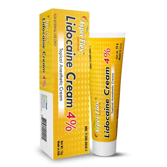 ASPERFLEX™ Lidocaine Pain Relief Cream 4% - Fast-Acting Numbing Cream for Muscle & Joint Pain, Arthritis, Backache, and More - 15G ASPERFLEXAU supplements