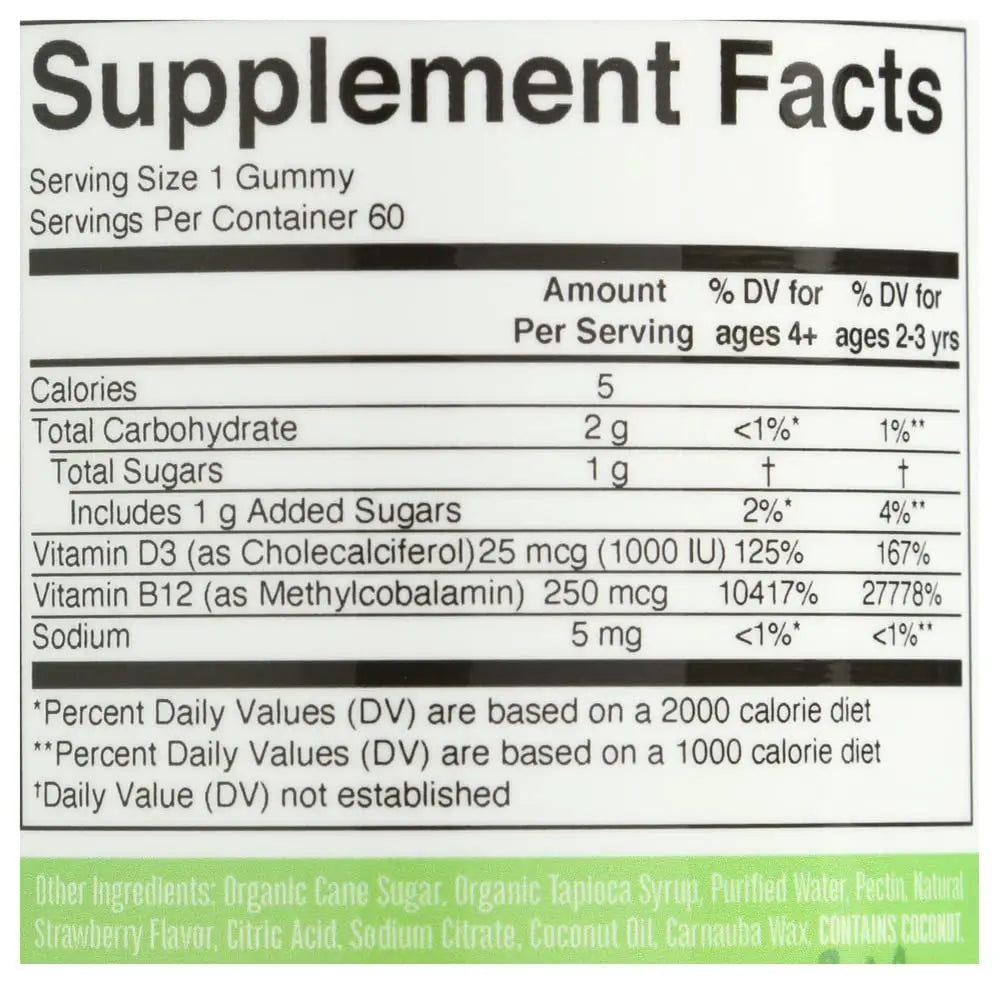 Mary Ruth's Vitamin D3 & B12 Gummies, 60 CT MARYRUTH'S Au supplements