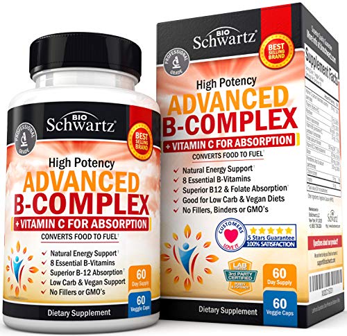 Vitamin B Complex with Vitamin C for Maximum Absorption - Methylcobalamin b12 BioSchwartz Au supplements