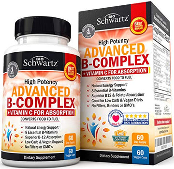 Vitamin B Complex with Vitamin C for Maximum Absorption - Methylcobalamin b12 BioSchwartz Au supplements