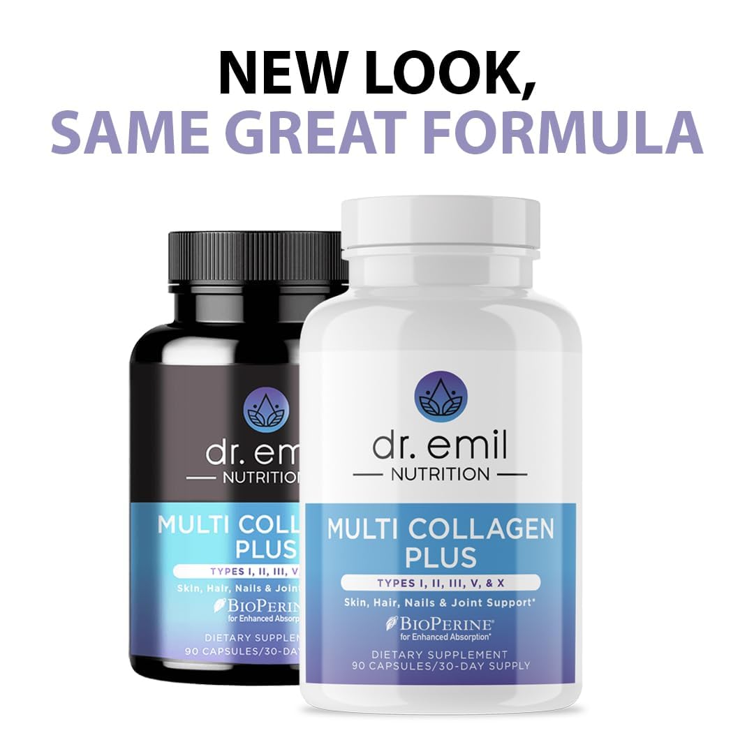 DR. EMIL NUTRITION Women's Multi Collagen Pills | Collagen Supplements | Support Hair, Skin, Nails & Joints | Hydrolyzed Collagen Supplements | Types I, II, III, V & X | 90 Capsules DR. EMIL NUTRITION Au supplements