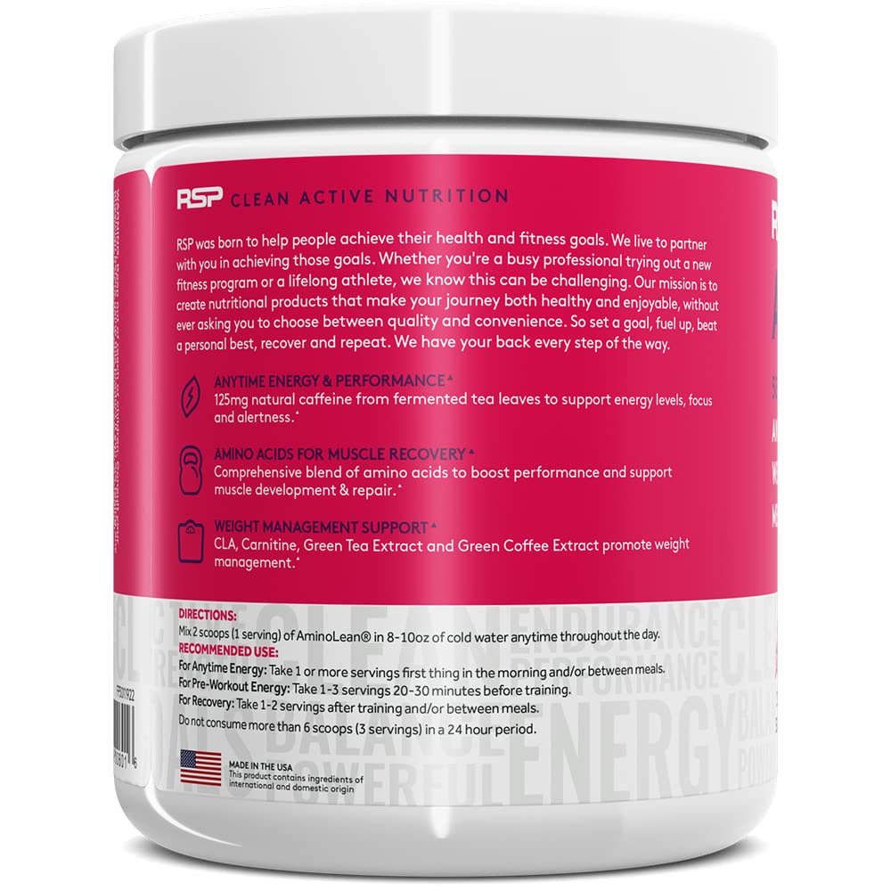 RSP NUTRITION AminoLean Pre Workout Powder, Amino Energy & Weight Management RSP NUTRITION Au supplements