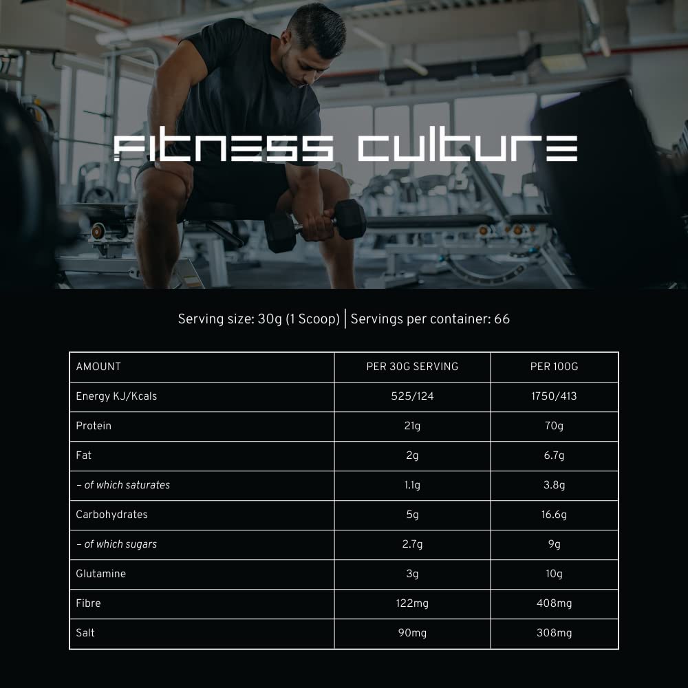 Fitness Culture Protein Plus, Whey Protein Powder with Added Glutamine, Immune and Digestive System Support Generic Au supplements